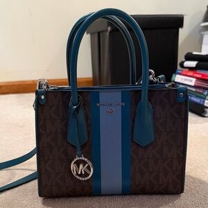 Michael Kors Teal and Brown Satchel